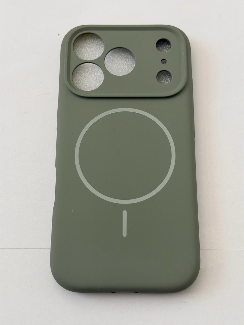 Olive Green Silicone Phone Case with MagSafe Alignment